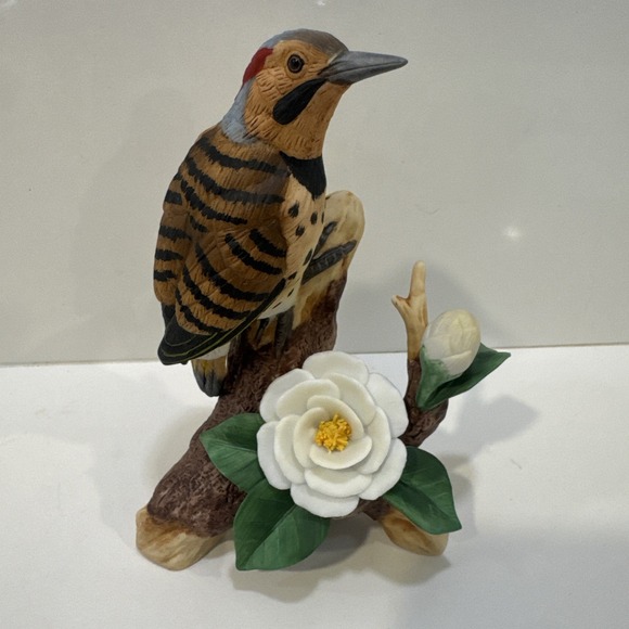Vintage Bird W Flower By Andrea Figurine Yellow Hummer 1984 Mint Condition 6.5in - Picture 1 of 6